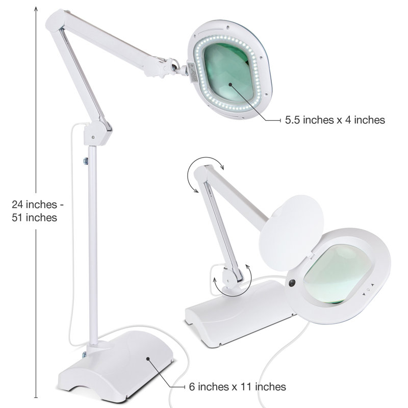 Pro 2-in-1 XL 51 in. Industrial 1-Light 3-Way Dimming LED Floor Lamp with Interchangable Table Base