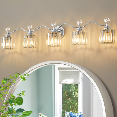Emilion Dimmable Bathroom Vanity Light With Crystal Shade