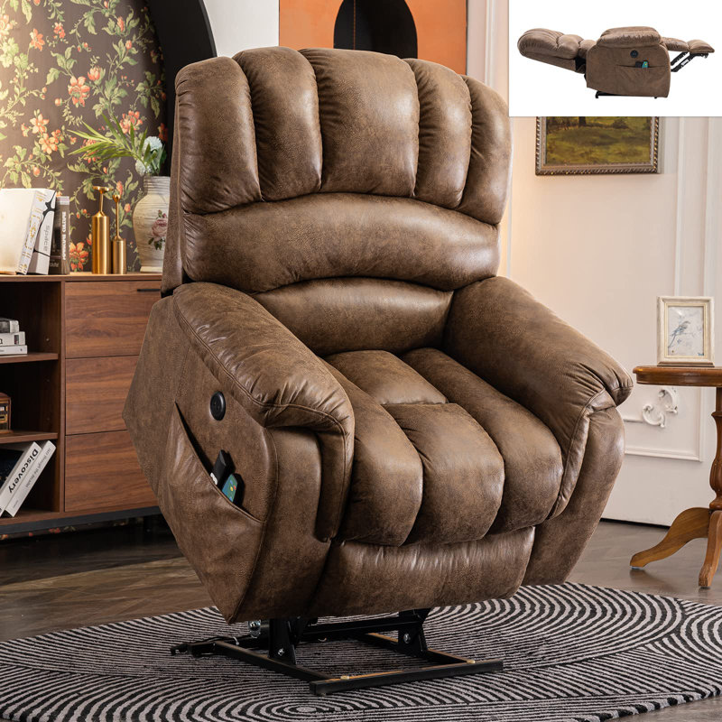 Fauteuil de massage inclinable électrique chauffant Hawking, Microfibre/microsuède brun