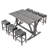 59" Wide 6-Piece Solid Wood Bar Table Set With USB Charging Port And Backless Stools-254101303