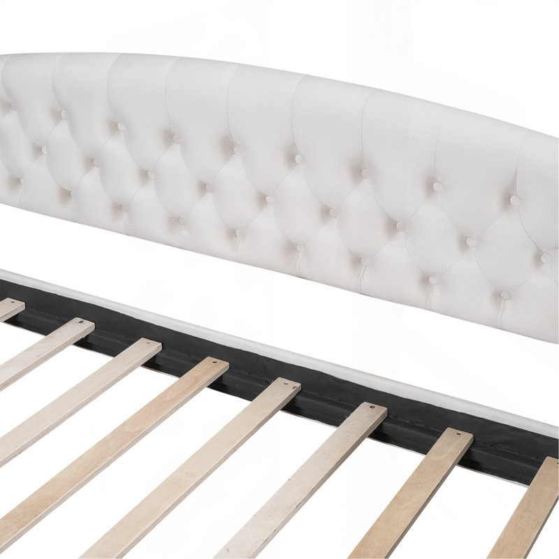 Lit de jour capitonné Modern Luxury, Beige, Lit double