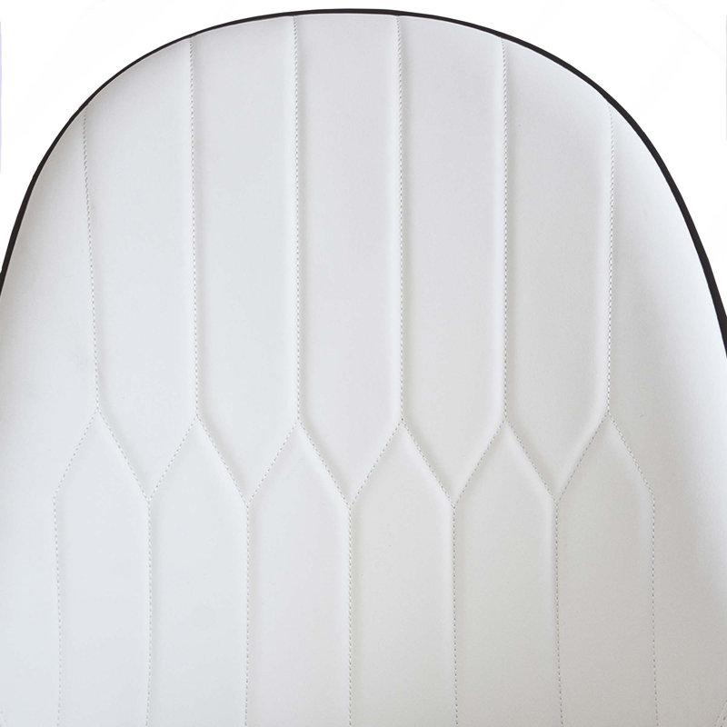 Ensemble de 2 chaises de salle à manger modernes avec un design ergonomique et un revêtement en fer doux, Blanc / Brun foncé