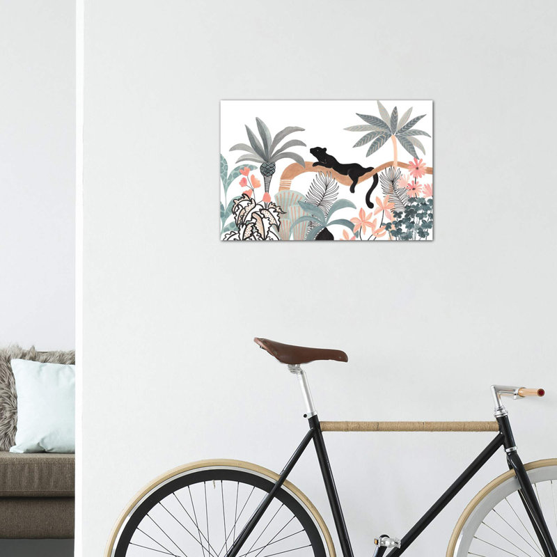 Jaguar dans la jungle, Toile tendue, H 18 po x l 26 po x P 1,5 po