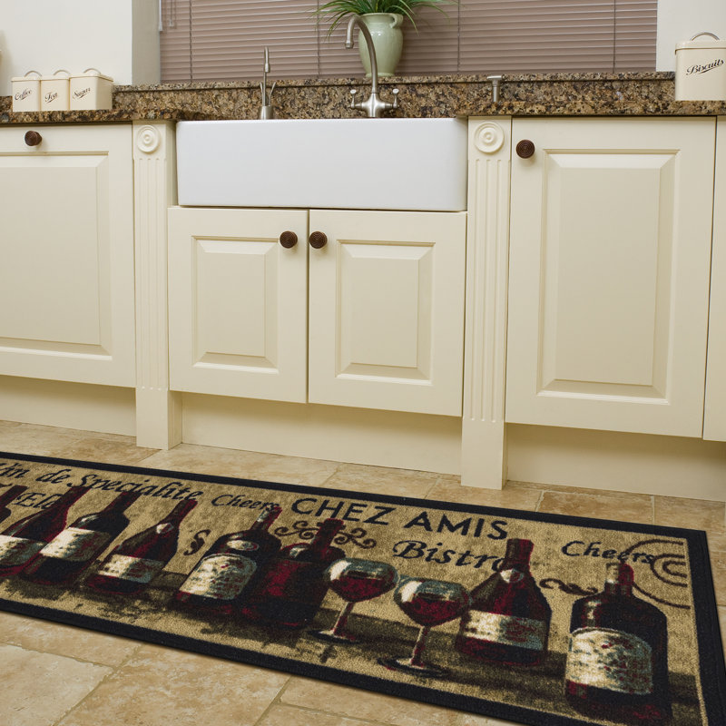 Tapis de couloir de cuisine en caoutchouc antidérapant lavable à la machine