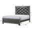 Tête de lit tapissier capitonnée gris foncé 1pc-118024029