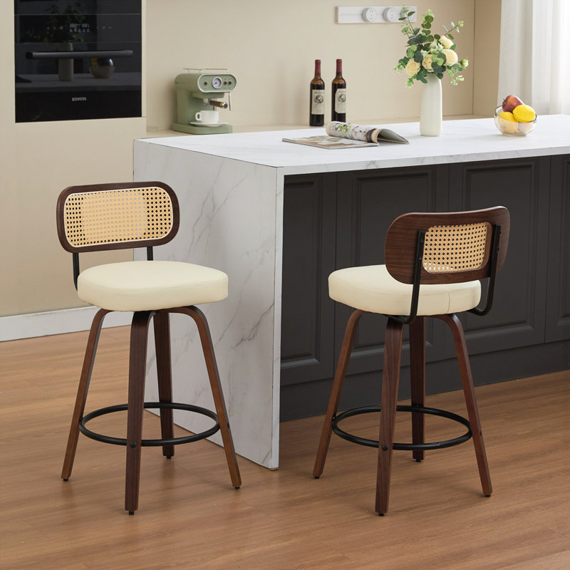 Ensemble de 3 tabourets de bar à hauteur de comptoir, Beige, 3