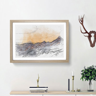 Mountain Colours in Abstract - Picture Frame Drawing Print
