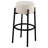  Leonard Upholstered Backless Bar Stool White (Set of 2)
