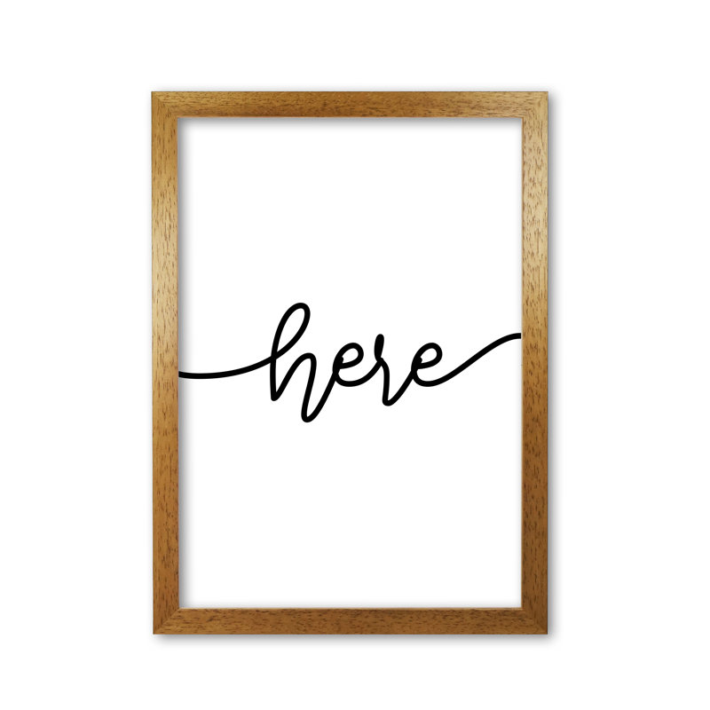 Here by Pixy Paper - Single Picture Frame Print, 29.7cm H x 21cm W, Honey Oak