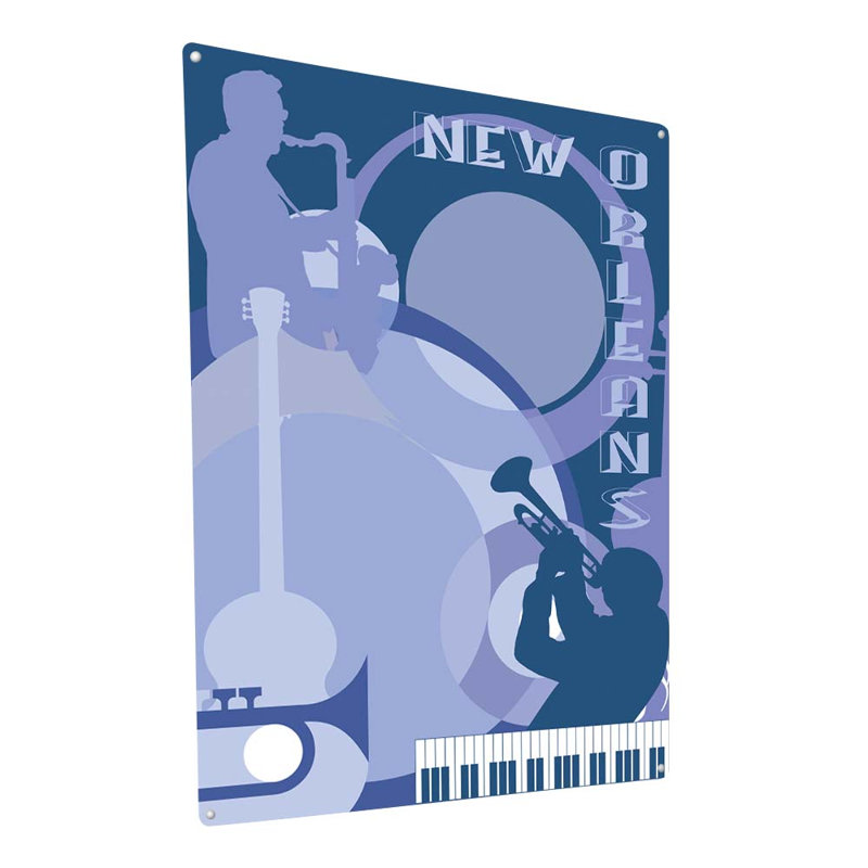" New Orleans Jazz Music ", 15.5" H x 11.5" W x 0.04" D
