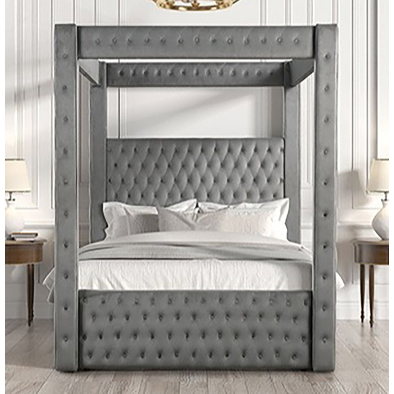 Lit tapissier Honorius, Gris, Grand