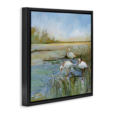 Art mural sur toile ibis sur l'eau, design par Susan Winget
