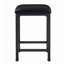 Emeline 24 po H 2 tabourets de comptoir en métal gris avec dossier en similicuir noir