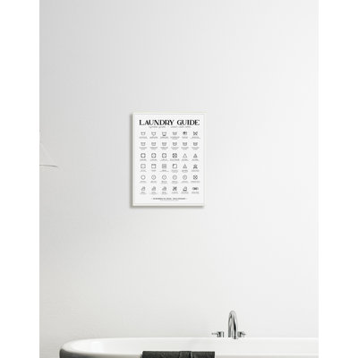 Art sur plaque surdimensionné, "Laundry Room Minimal Symbols Guide Check Check" par Andrea Jasid Grassi
