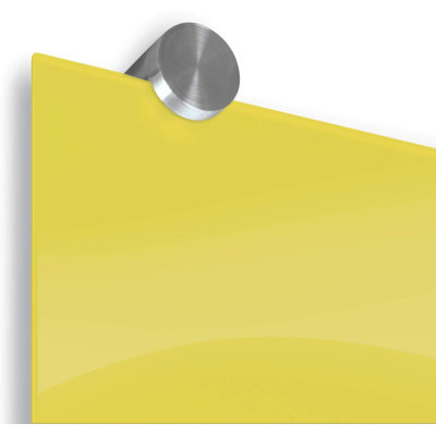 Home Imports Emporium Visionary Hierarchy Magnetic Glass Whiteboard 3 x 4 Yellow with Standoffs