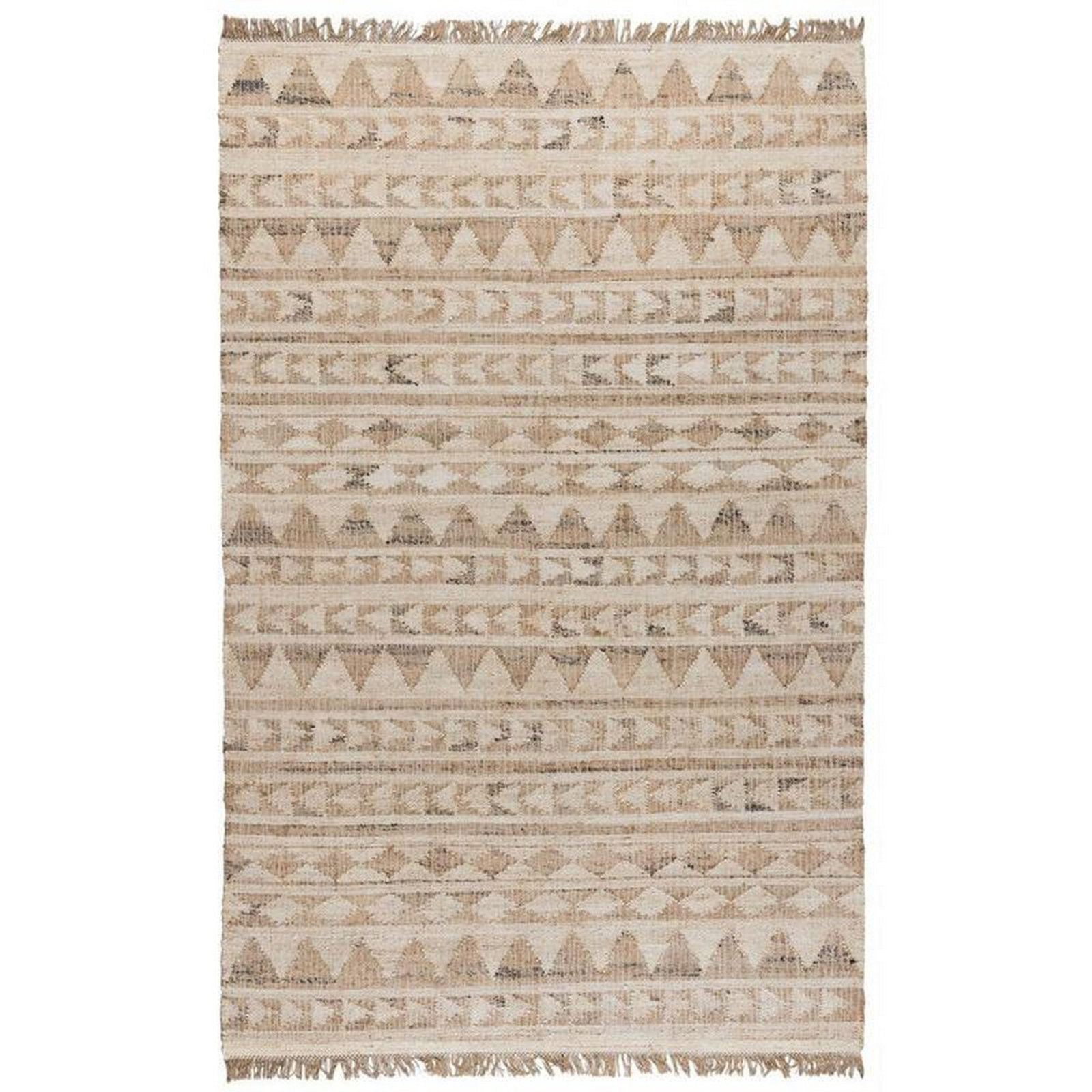 Camille Natural Hand-Woven Geometric Jute Rug, Runner 2'6" x 8'