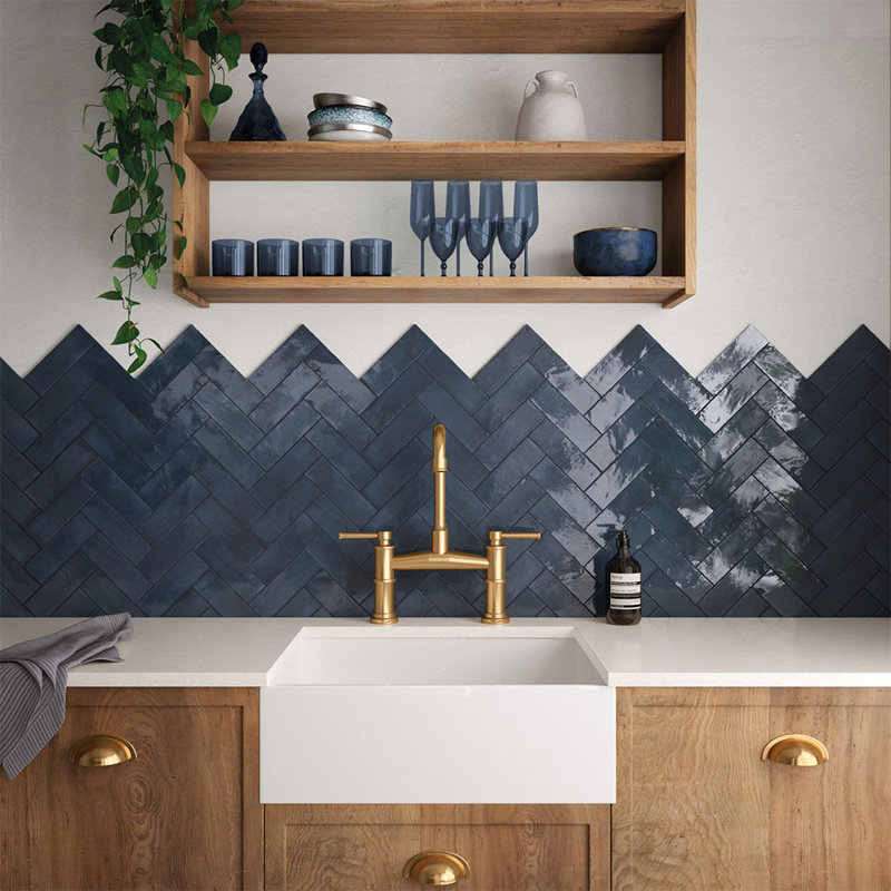 Carrelage mural en porcelaine Charm 2X6, Nuit bleue