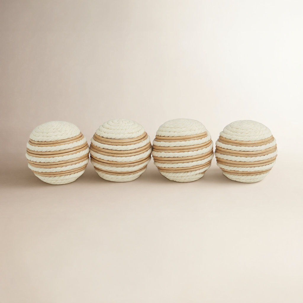 Maraca Vase Filler, White/Brown