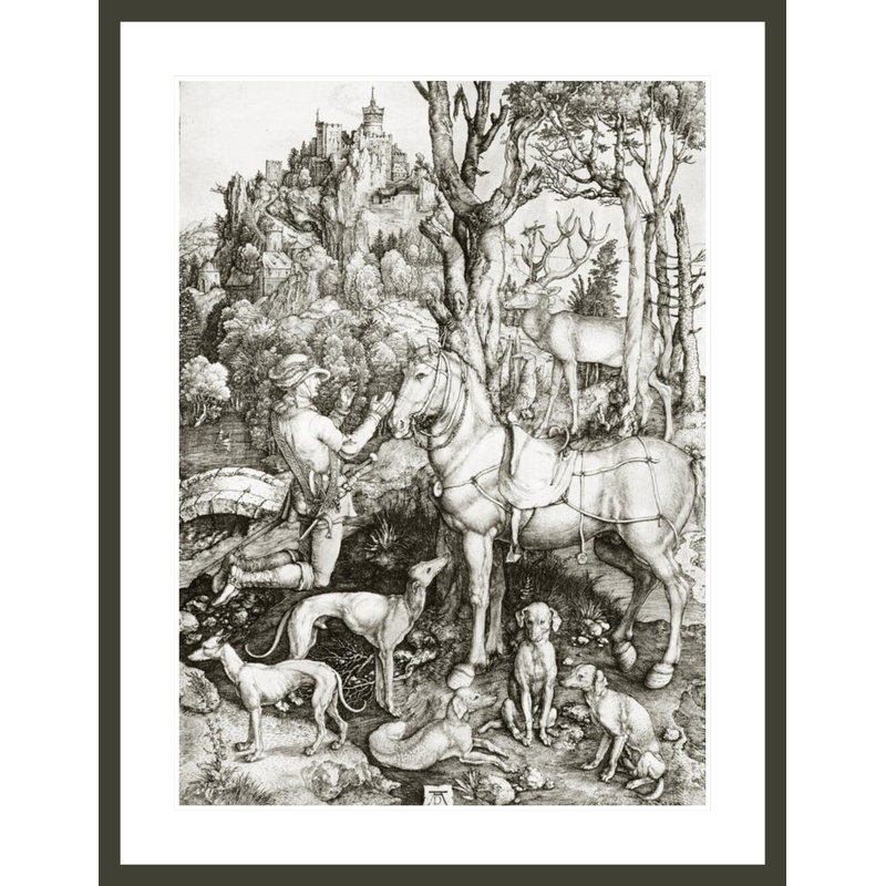 «Saint Eustace» par Albrecht Dürer, impression giclée sur cadre, H 41,5 po x l 32,19 po