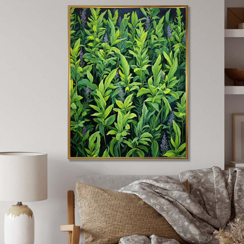 Herbes Tarragon Tales 2 - Art mural herbes florales, Silver Picture Framed, H 20 po x l 12 po