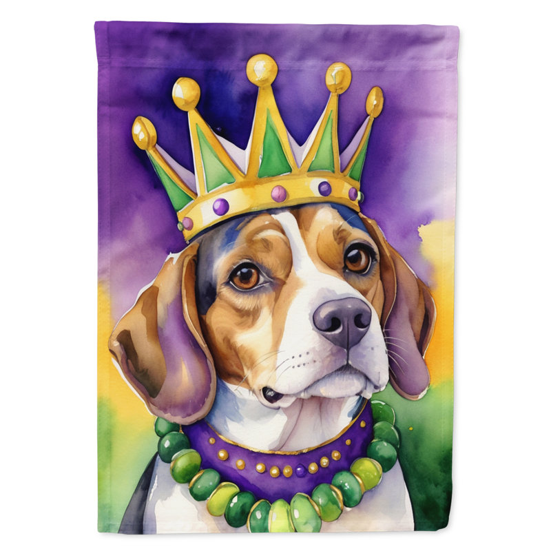 Double Sided 40'' H x 28'' W Polyester Mardi Gras House Flag