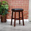 Tabouret 30 ", finition espresso, siège en cuir noir-1995744722-1995744721