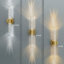 Très grande applique murale moderne sans fil 21,5 po - Luminaire mural à DEL rechargeable avec abat-jour en cristal et télécommande, or brossé-873967570