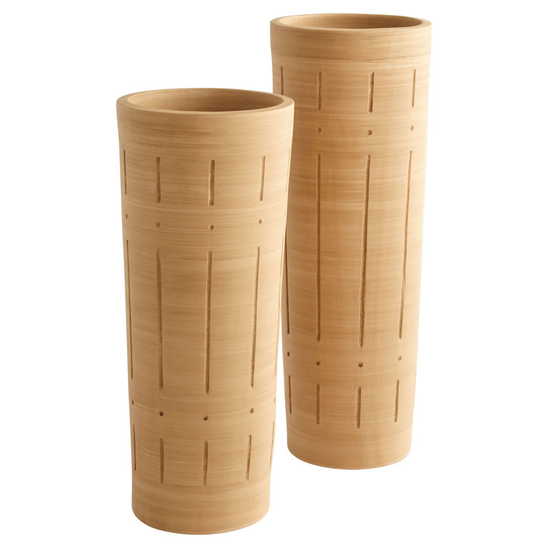 Madeira Handmade Ceramic / Porcelain Table Vase, 21" H x 8" W x 8" D