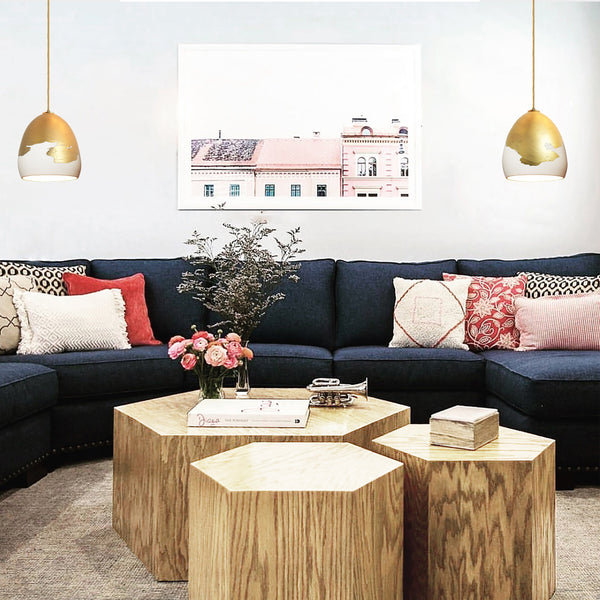 Architect 1 - Light Pendant, White & Brass Ombre, LED Bulb Included, UL Listed for Dry Locations
