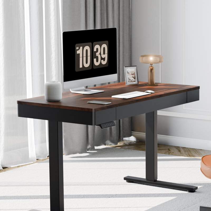 47” X 24” Inch Adjustable Height Standing Desk with Drawers, for Home and Office, 47.2" W x 23.6" D, Brown/Black