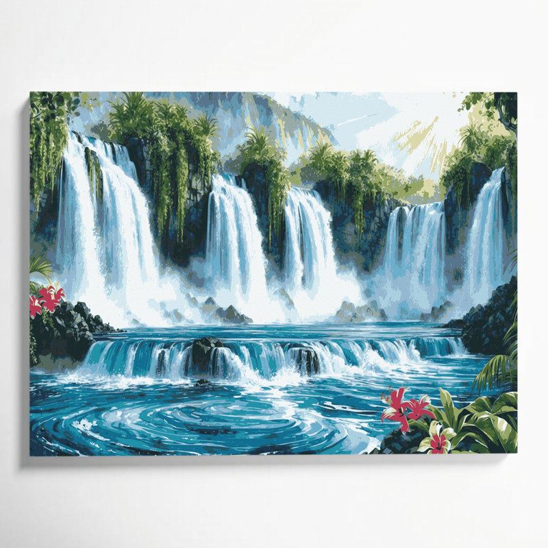 Toile hawaïenne, art mural sur toile verte, H 11 po x l 14 po