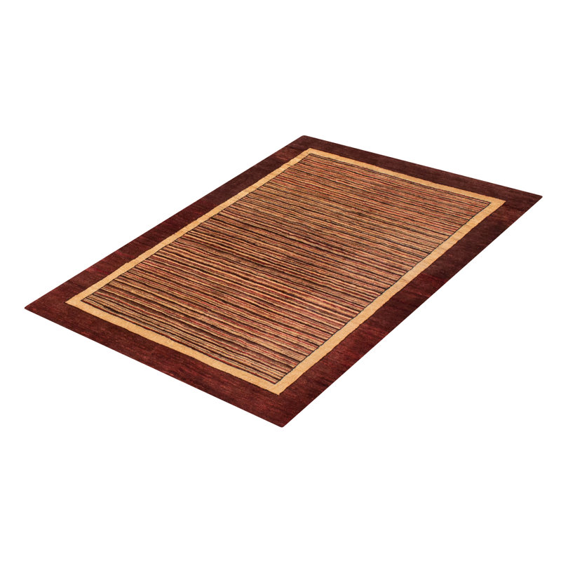 Tapis rouge foncé Finest Peshawar Ziegler 4 pi 1 po x 5 pi 9 po