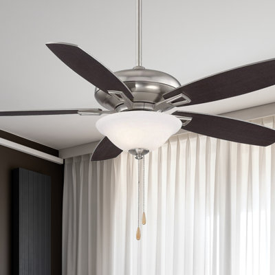 Ventilateur de plafond standard à 5 pales de 52 po en bronze brun avec chaîne de traction et ensemble de lumières inclus Kelleher