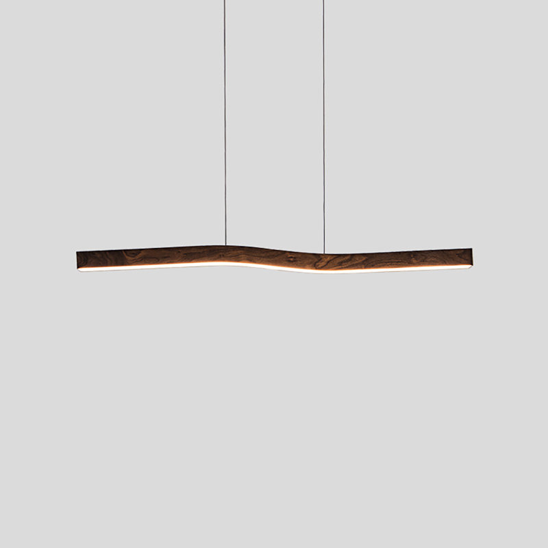Camur 1 - Light LED Pendant, Dark Stained Walnut