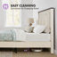 Base de lit double en bois de ferme avec tête de lit 52 po, grands tiroirs de rangement, crème-9616788-18211686