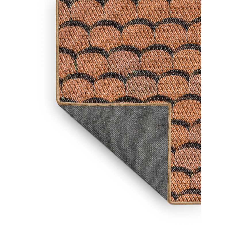 Tapis décoratif orangé Salguero, Rectangle 6 pi x 9 pi