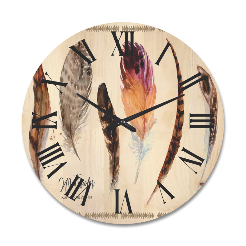 Horloge murale Exotic Vibrant Feathers, Très grand