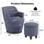 Modern Swivel Accent Chair with Ottoman-1672522331