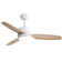 46 Inch Ceiling Fan with Lights 3 ABS Blades 6-speed DC Motor Remote Control for Bedroom