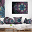 Fleur fractale arrondie mauve / bleu - coussin imprimé floral-29458188-29458185