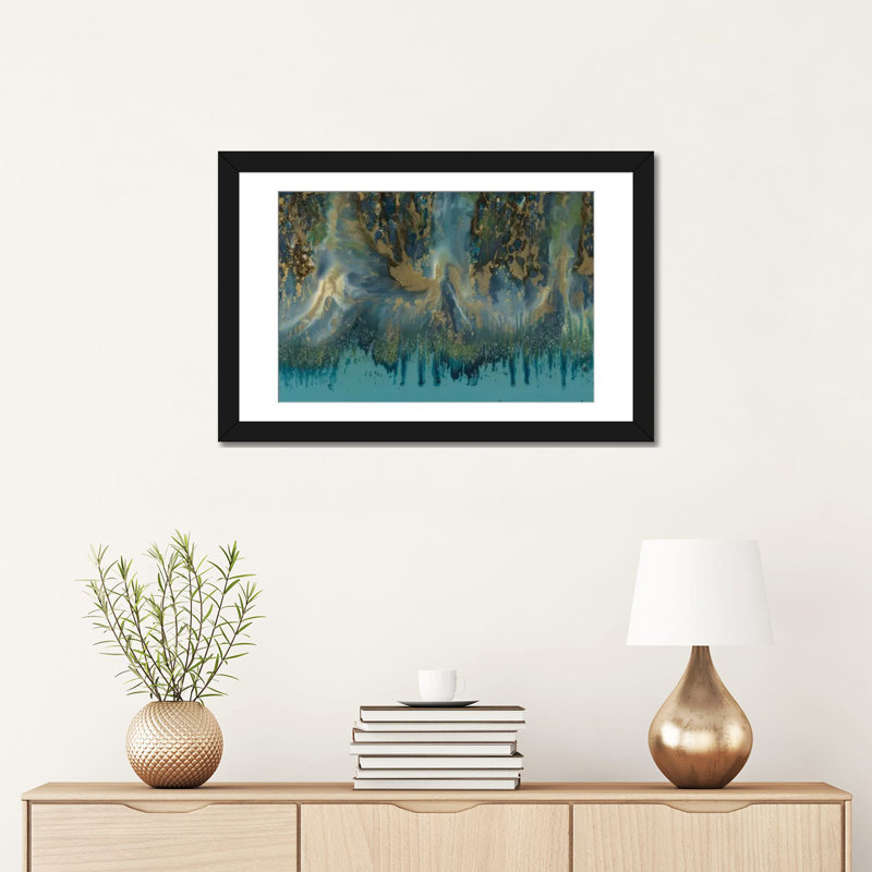 « upsurge », reproduction d’art sur toile, H 16 po x l 24 po x P 1 po, Papier beaux-arts encadré noir