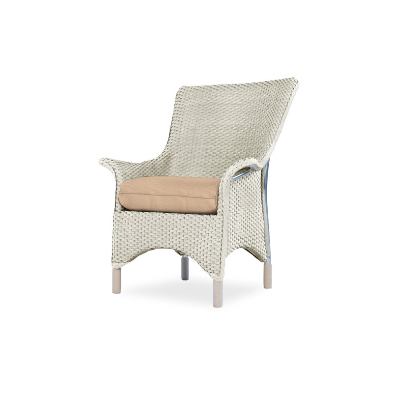 Mandalay Outdoor Dining Armchair, Linen, Flagship Lapis Sunbrella®