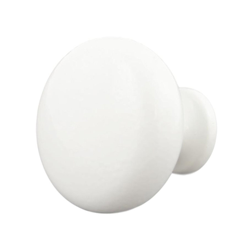(5 Pack) (50-Pack) 1-1/4 inch Simple Die Cast Knob Gloss White