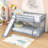 Esyal Twin Over Twin Standard Bunk Bed with Slide-576316096