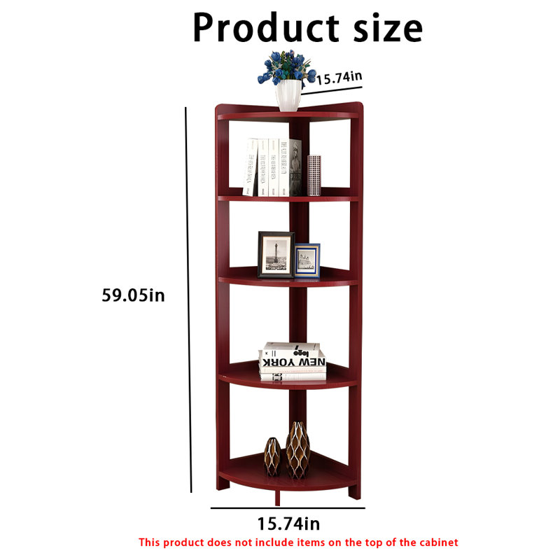 Susanah Corner Bookcase, 59.05" H x 15.74" W x 15.74" D