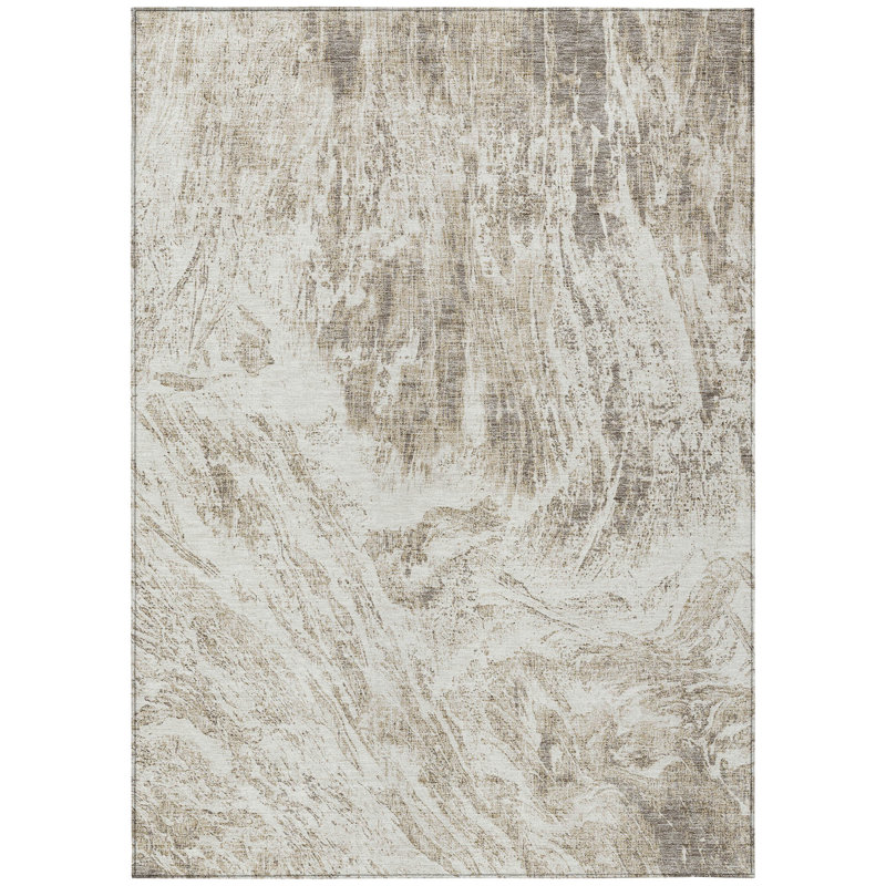 Tapis intérieur lavable abstrait taupe 5 pi x 8 pi