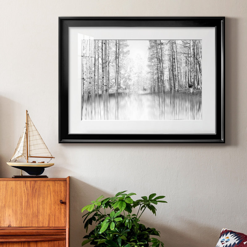 Aspen Reflection - Photographie avec cadre photo, H 26,5 po x l 36,5 po x P 1,5 po, Noir