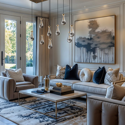 Luxurious  Adjustable  9-Light Crystal Raindrop Chandeliers
