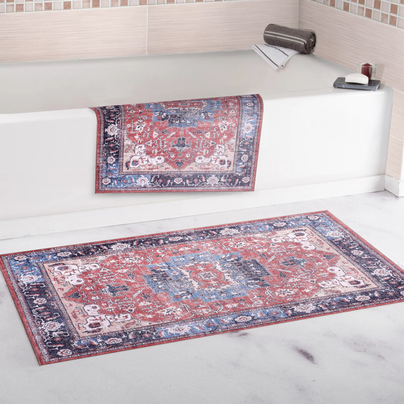 Floral Cotton and Chenille Flatweave Area Rug, 80 x 150 cm