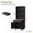 Farmhouse Storage Cabinet with 4 Solid Wood Gourd-Shaped Legs, Modern Kitchen Pantry Cabinet with Adjustable Shelves, 5 Tier Bookshelf with Drawer for Living Room, Black-1995625516